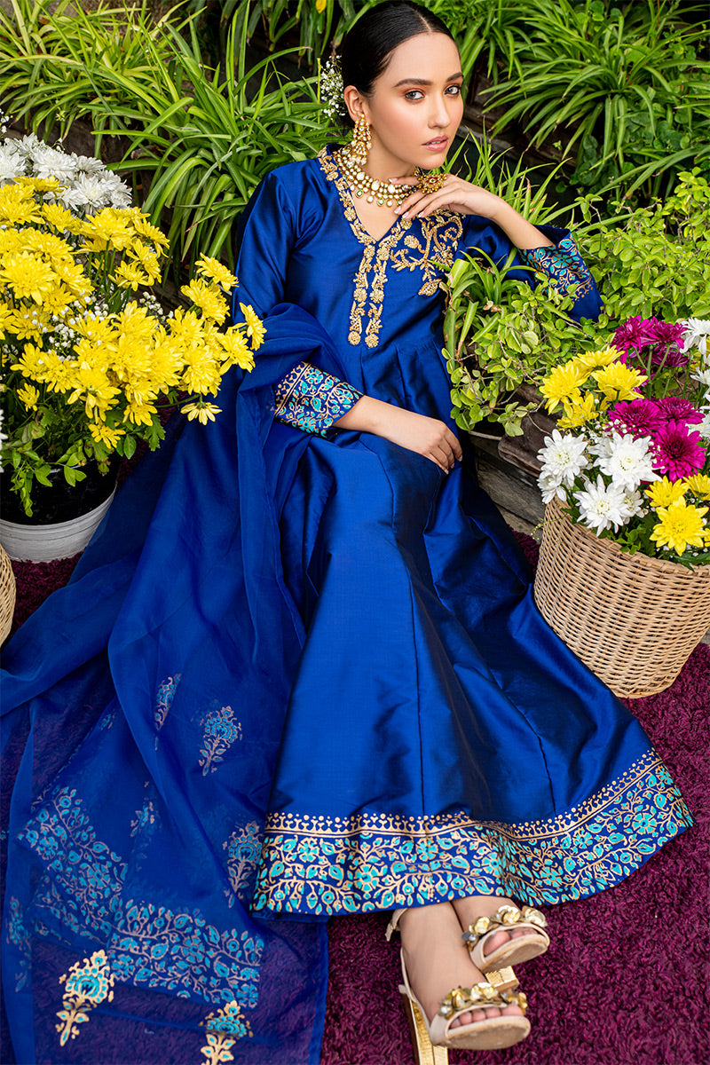 Fatima Khan | Best Sellers 24 | ANTIQUE BLUE by Fatima Khan - Designer Dress - Type: Luxury - Available at Libayah - 100% Original