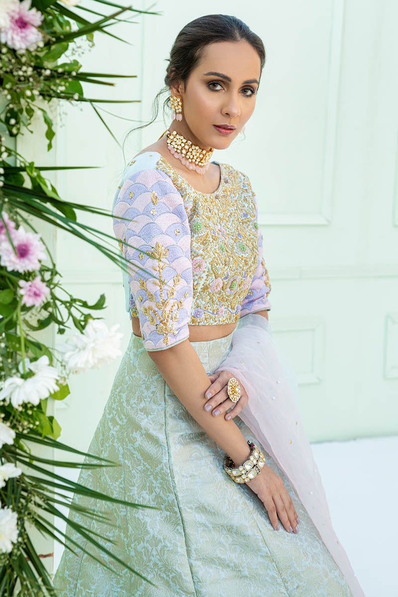 Fatima Khan | Luxury Pret 24 | ARFA (BLUE CHOLI) by Fatima Khan - Designer Dress - Type: Luxury - Available at Libayah - 100% Original