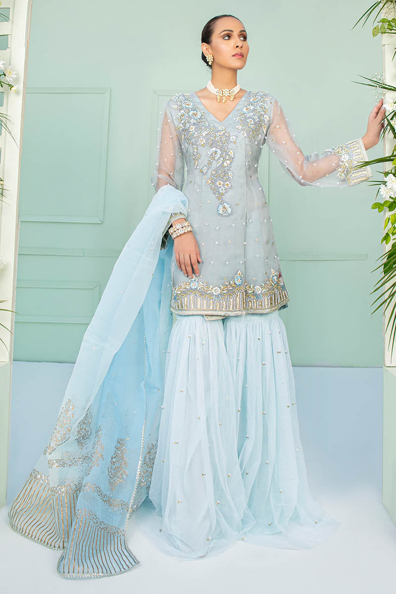 Fatima Khan | Luxury Pret 24 | MINHA (GREY ORGANZA) by Fatima Khan - Designer Dress - Type: Luxury - Available at Libayah - 100% Original