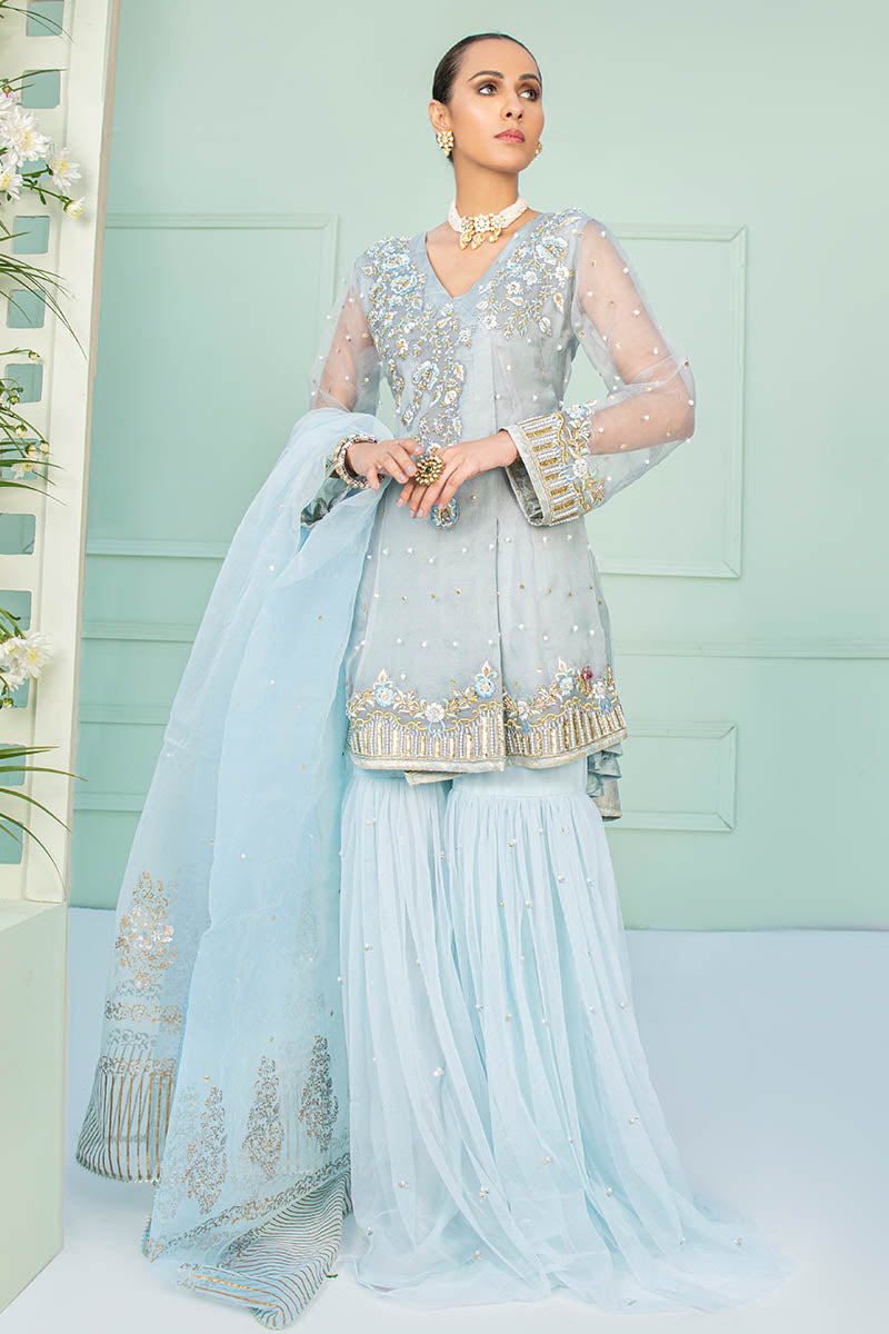 Fatima Khan | Luxury Pret 24 | MINHA (GREY ORGANZA) by Fatima Khan - Designer Dress - Type: Luxury - Available at Libayah - 100% Original