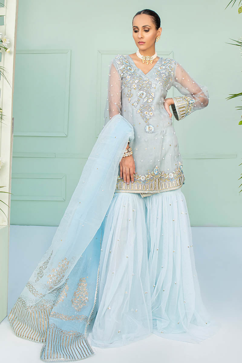 Fatima Khan | Luxury Pret 24 | MINHA (GREY ORGANZA) by Fatima Khan - Designer Dress - Type: Luxury - Available at Libayah - 100% Original