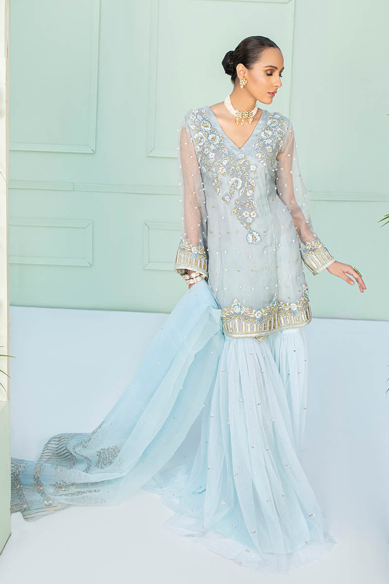 Fatima Khan | Luxury Pret 24 | MINHA (GREY ORGANZA) by Fatima Khan - Designer Dress - Type: Luxury - Available at Libayah - 100% Original