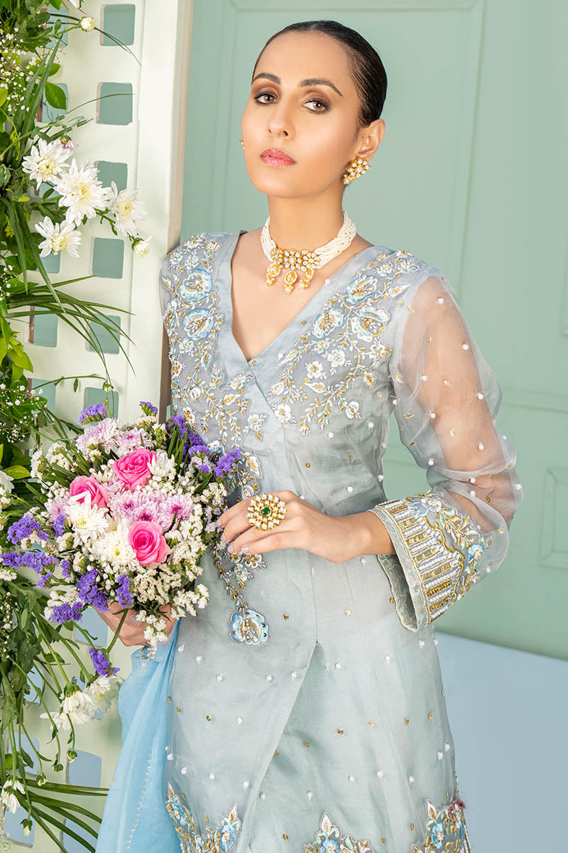 Fatima Khan | Luxury Pret 24 | MINHA (GREY ORGANZA) by Fatima Khan - Designer Dress - Type: Luxury - Available at Libayah - 100% Original