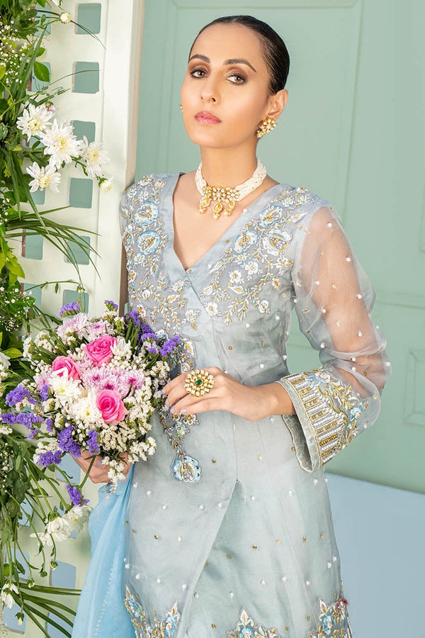 Fatima Khan | Luxury Pret 24 | MINHA (GREY ORGANZA) by Fatima Khan - Designer Dress - Type: Luxury - Available at Libayah - 100% Original