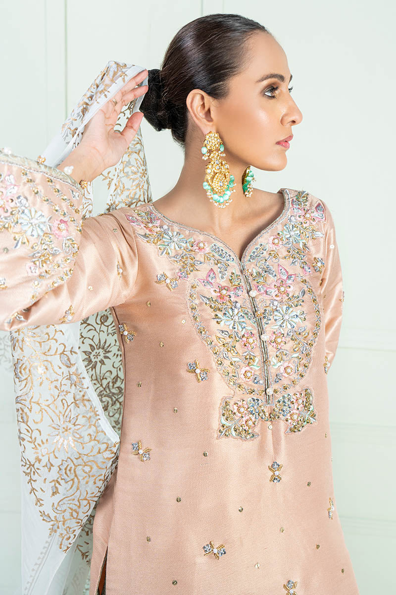 Fatima Khan | Luxury Pret 24 | AYRA (PEACH MAYSURI EMBROIDERED) by Fatima Khan - Designer Dress - Type: Luxury - Available at Libayah - 100% Original