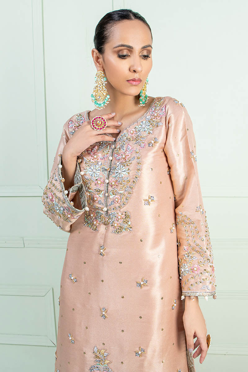 Fatima Khan | Luxury Pret 24 | AYRA (PEACH MAYSURI EMBROIDERED) by Fatima Khan - Designer Dress - Type: Luxury - Available at Libayah - 100% Original