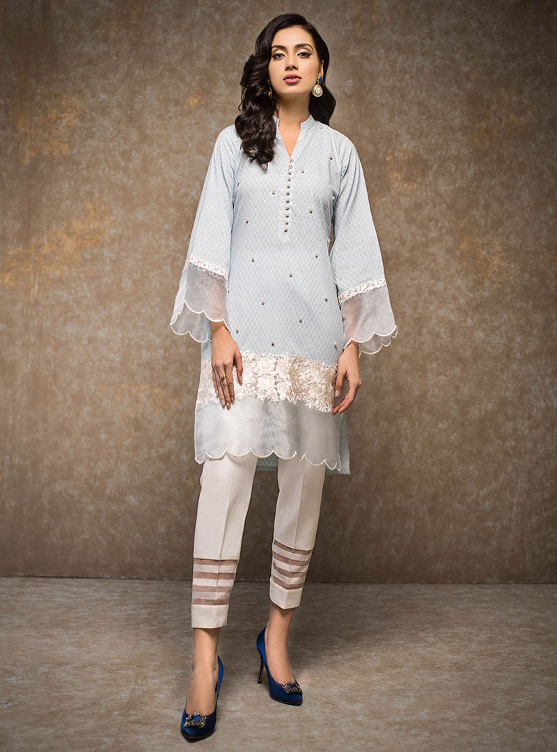 Zainab Chottani | Casual Pret | CLOUDY BLUE by Zainab Chottani - Designer Dress - Type: Casuals - Available at Libayah - 100% Original