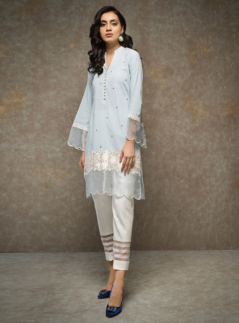 Zainab Chottani | Casual Pret | CLOUDY BLUE by Zainab Chottani - Designer Dress - Type: Casuals - Available at Libayah - 100% Original