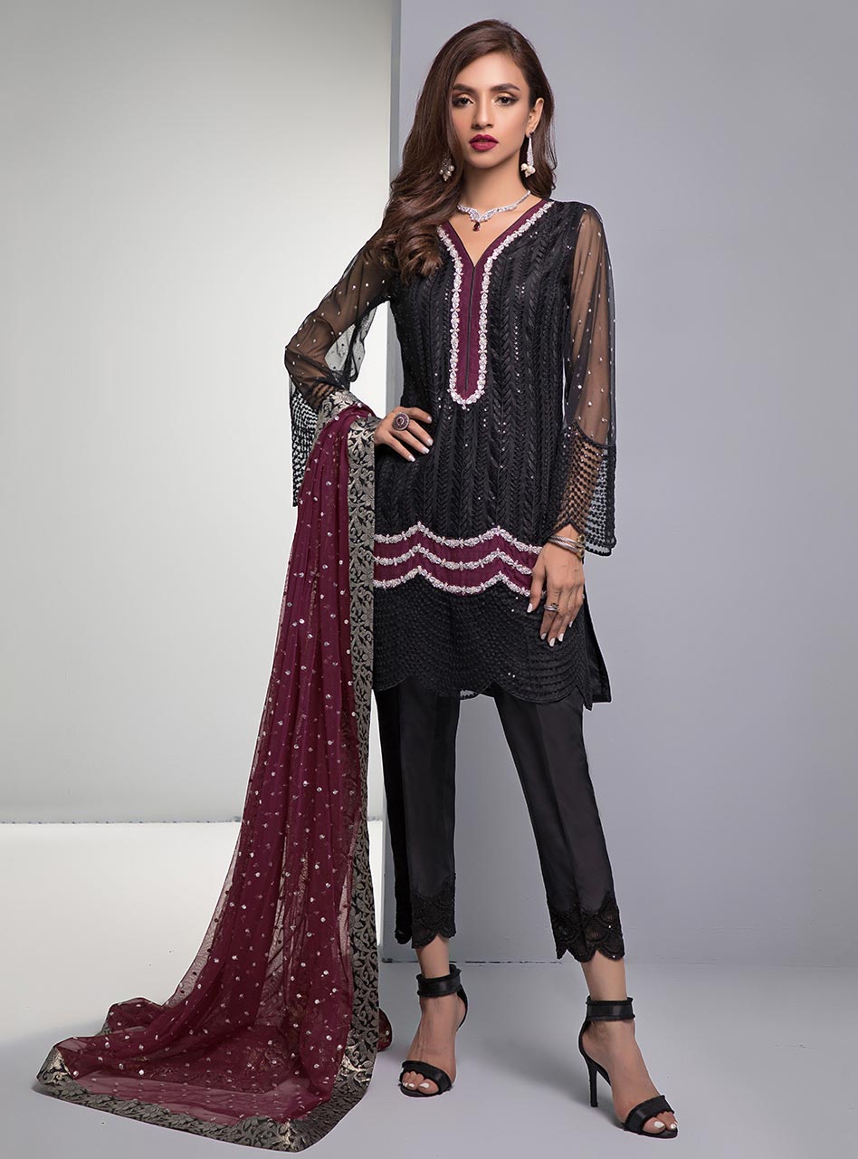 Zainab Chottani | Semi Formals | BLACK MAHOGANY by Zainab Chottani - Designer Dress - Type: Ladies Clothes - Available at Libayah - 100% Original