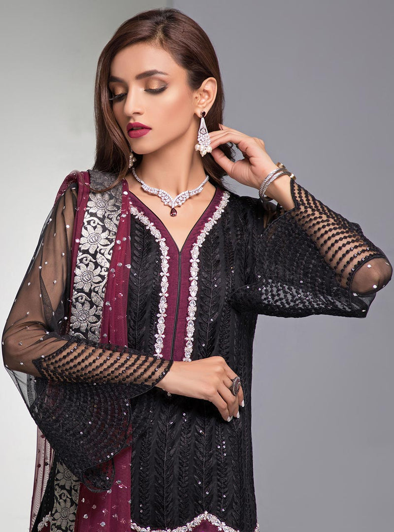 Zainab Chottani | Semi Formals | BLACK MAHOGANY by Zainab Chottani - Designer Dress - Type: Ladies Clothes - Available at Libayah - 100% Original