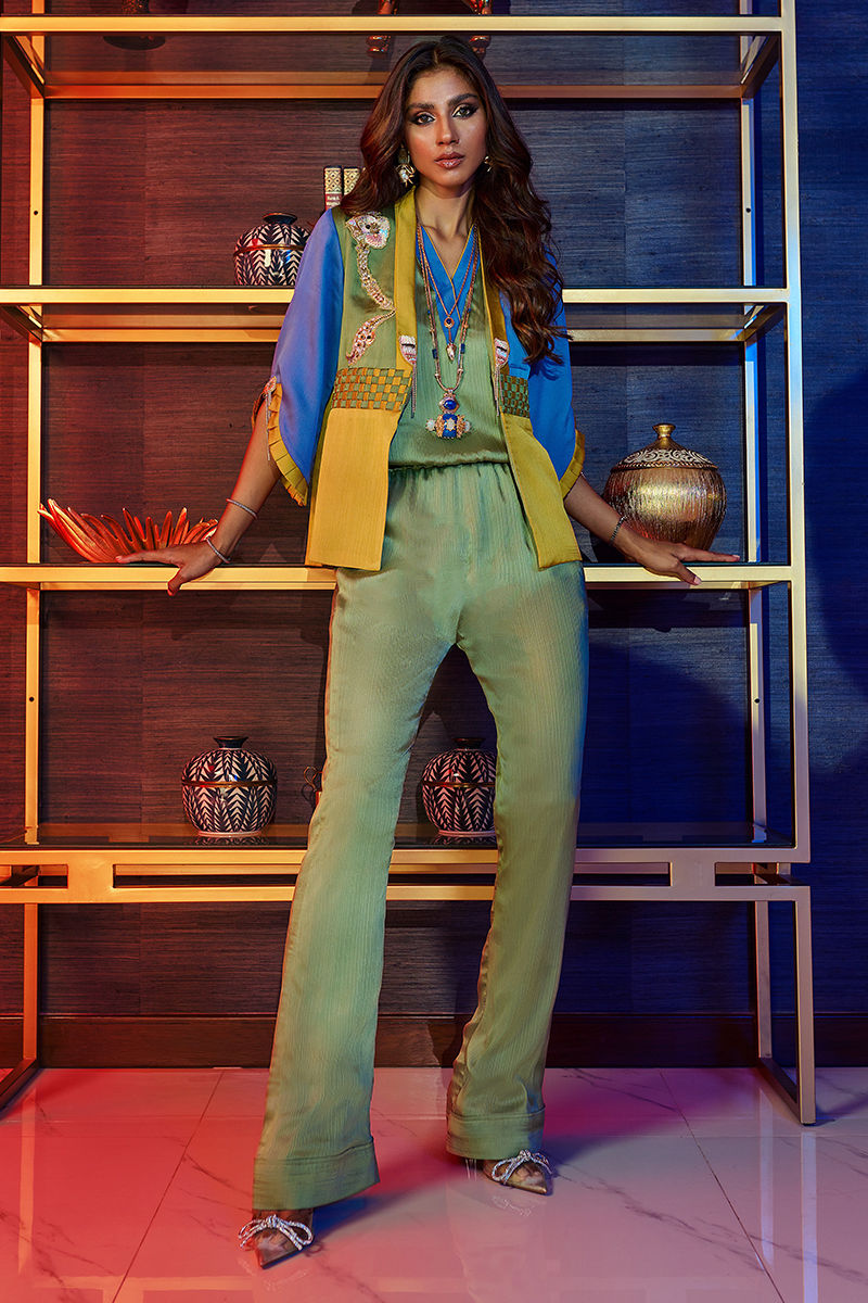 Wardha Saleem | Luxury Pret Fusion Wear | HUMMING BIRD JUMPSUIT by Wardha Saleem - Designer Dress - Type: Ladies Clothes - Available at Libayah - 100% Original