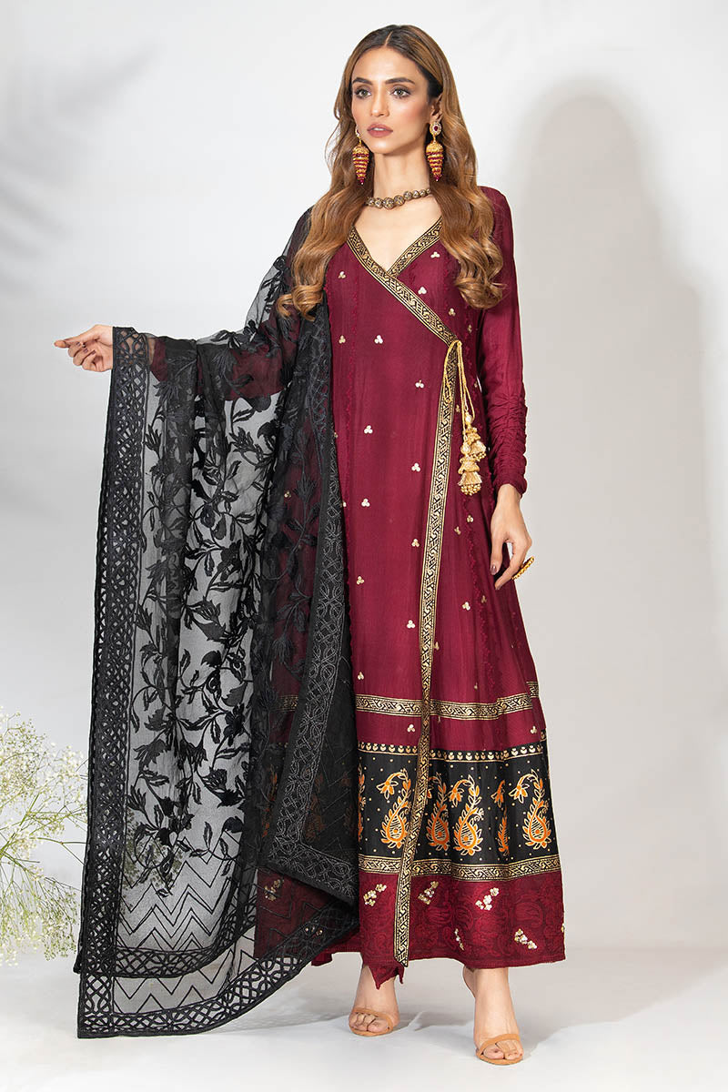 Fatima Khan | Best Sellers 24 | AMBER MAROON KALIDAR by Fatima Khan - Designer Dress - Type: Luxury - Available at Libayah - 100% Original