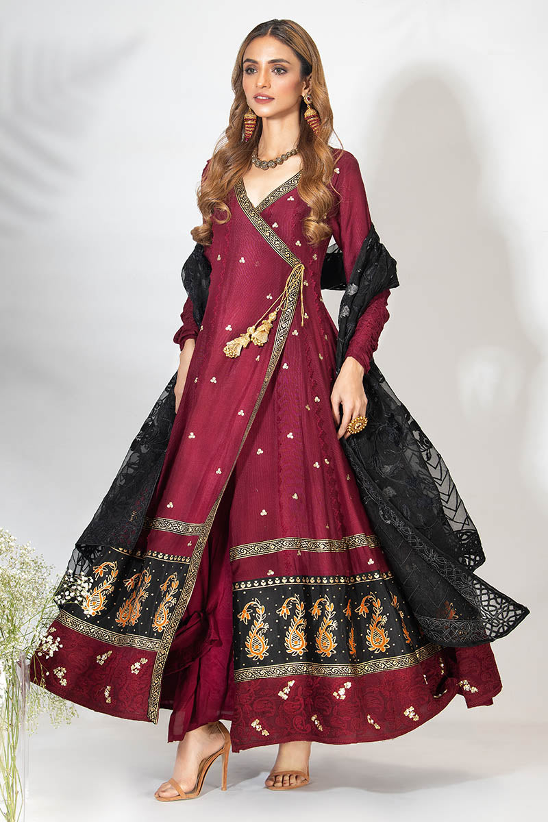 Fatima Khan | Best Sellers 24 | AMBER MAROON KALIDAR by Fatima Khan - Designer Dress - Type: Luxury - Available at Libayah - 100% Original