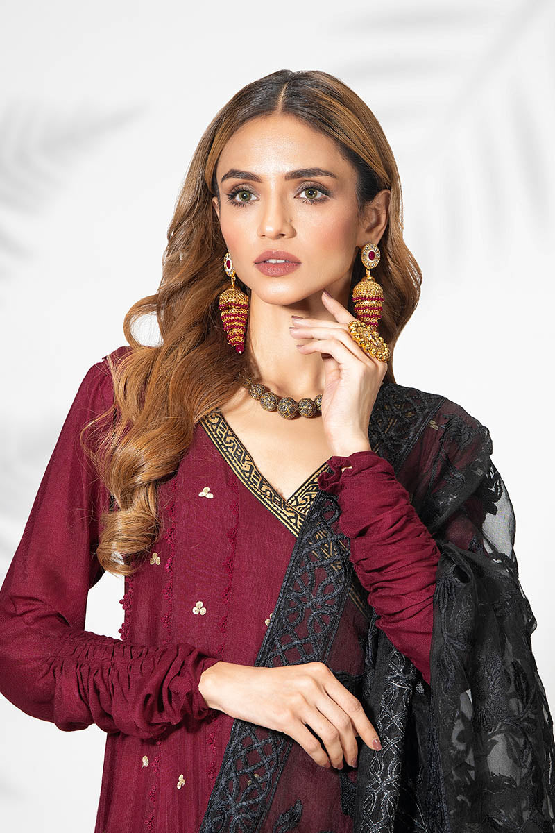 Fatima Khan | Best Sellers 24 | AMBER MAROON KALIDAR by Fatima Khan - Designer Dress - Type: Luxury - Available at Libayah - 100% Original