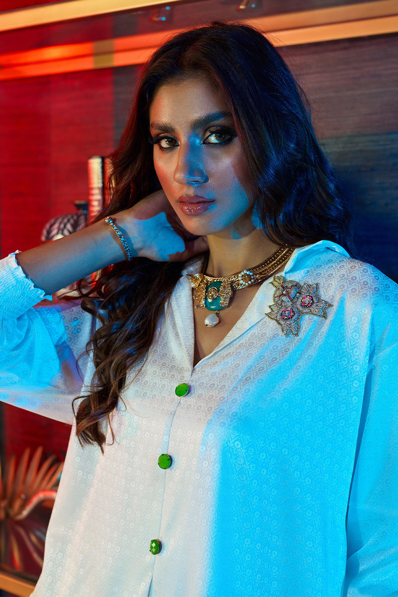 Wardha Saleem | Luxury Pret Fusion Wear | GOSSIP GIRL WHITE CO-ORD SET by Wardha Saleem - Designer Dress - Type: Ladies Clothes - Available at Libayah - 100% Original