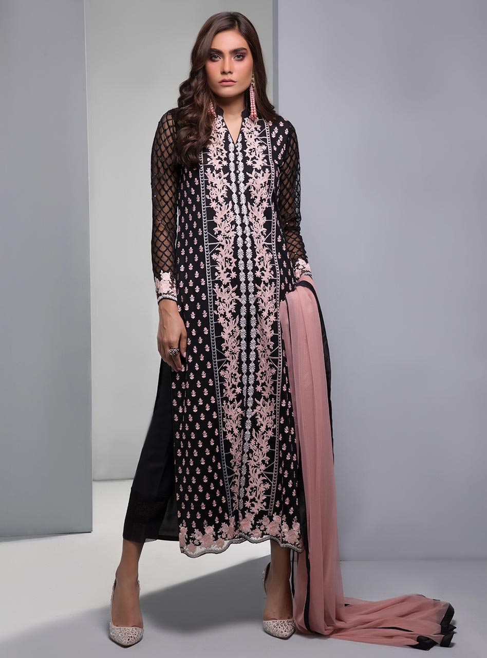 Zainab Chottani | Casual Pret | BLACK TEA ROSE by Zainab Chottani - Designer Dress - Type: Casual - Available at Libayah - 100% Original