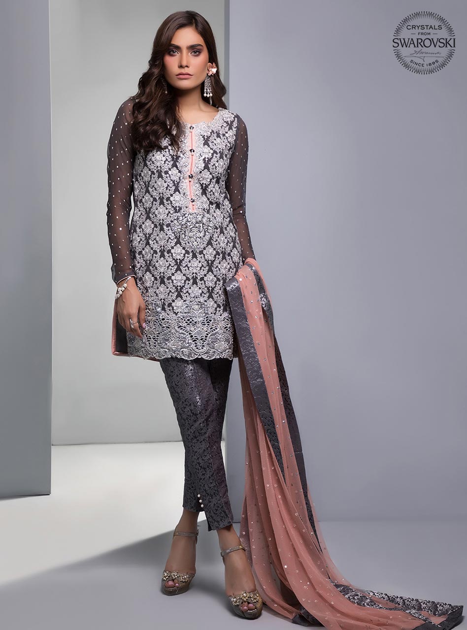 Zainab Chottani | Semi Formals | SILVER SMOKE by Zainab Chottani - Designer Dress - Type: Ladies Clothes - Available at Libayah - 100% Original