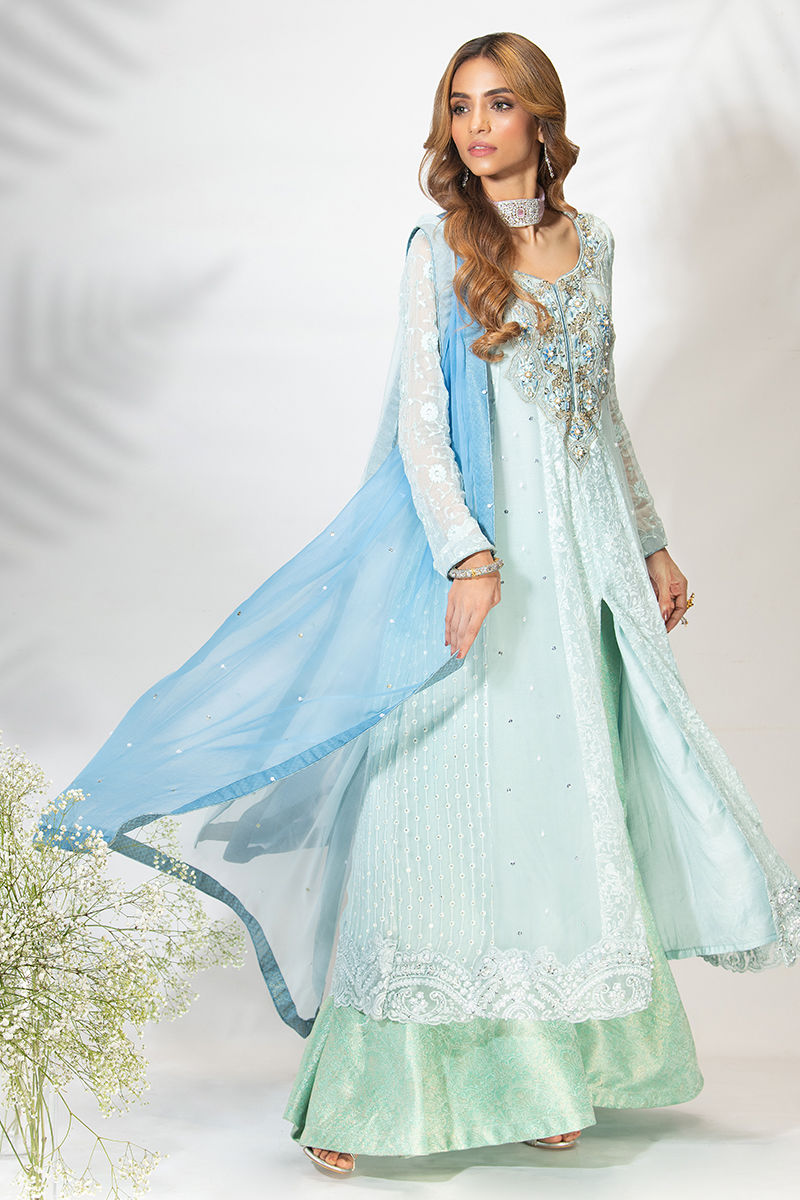 Fatima Khan | Luxury Pret 24 | TIFFANY BLUE by Fatima Khan - Designer Dress - Type: Luxury - Available at Libayah - 100% Original