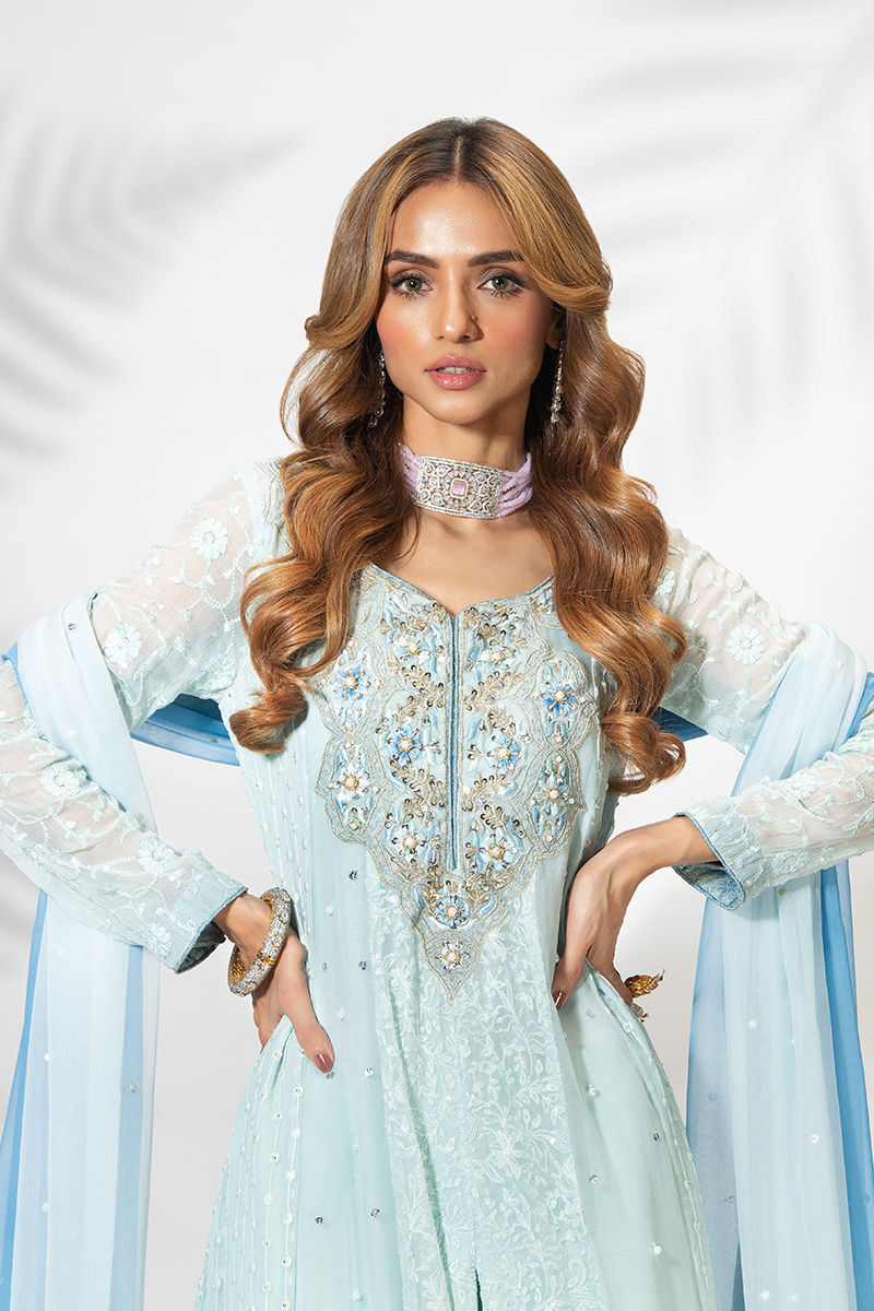 Fatima Khan | Luxury Pret 24 | TIFFANY BLUE by Fatima Khan - Designer Dress - Type: Luxury - Available at Libayah - 100% Original