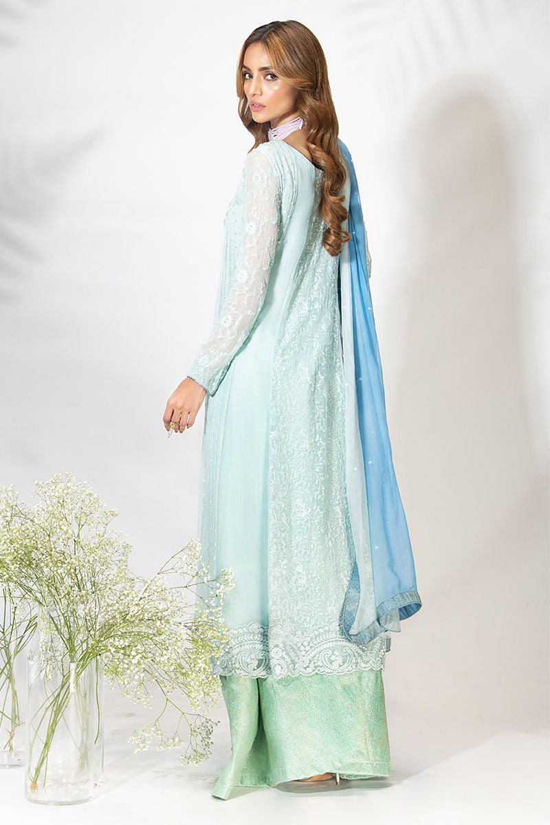 Fatima Khan | Luxury Pret 24 | TIFFANY BLUE by Fatima Khan - Designer Dress - Type: Luxury - Available at Libayah - 100% Original