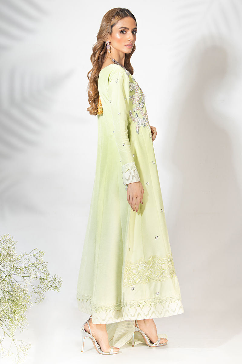 Fatima Khan | Luxury Pret 24 | SAGE MINT KALIDAR by Fatima Khan - Designer Dress - Type: Luxury - Available at Libayah - 100% Original