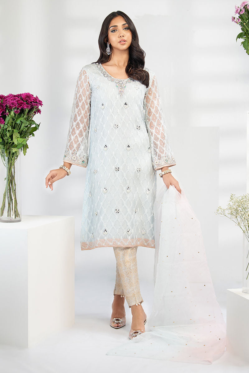 Fatima Khan | Luxury Pret 24 | PERIWINKLE BLUE by Fatima Khan - Designer Dress - Type: Luxury - Available at Libayah - 100% Original