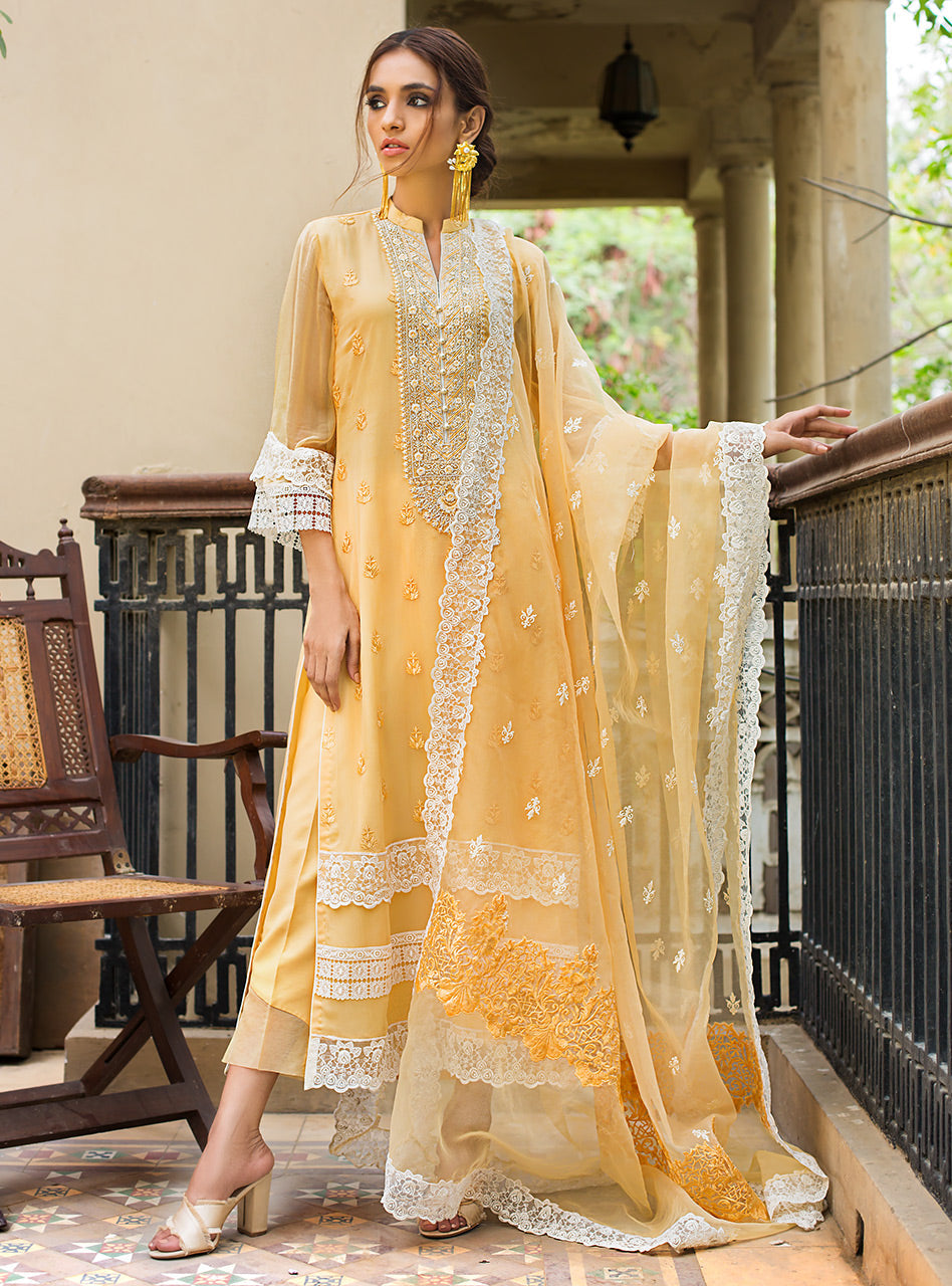 Zainab Chottani | Luxury Pret | YELLOW PETALS by Zainab Chottani - Designer Dress - Type: Ladies Clothes - Available at Libayah - 100% Original
