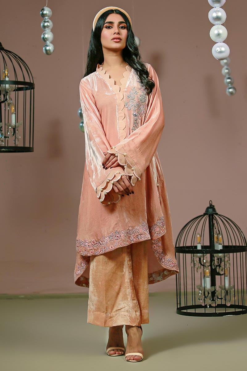 Ansab Jahangir | Bow Velvet Edit | RUSTIC DREAM by Ansab Jahangir - Designer Dress - Type: Ladies Clothes - Available at Libayah - 100% Original