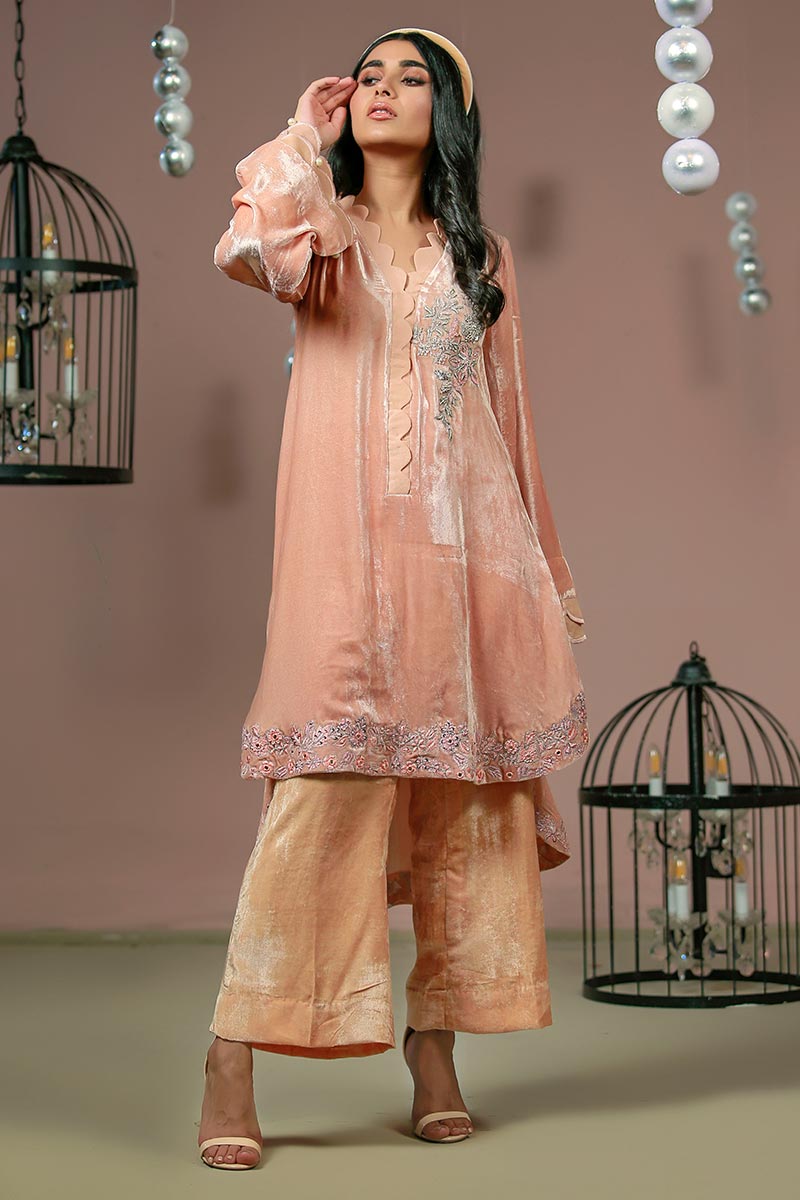 Ansab Jahangir | Bow Velvet Edit | RUSTIC DREAM by Ansab Jahangir - Designer Dress - Type: Ladies Clothes - Available at Libayah - 100% Original