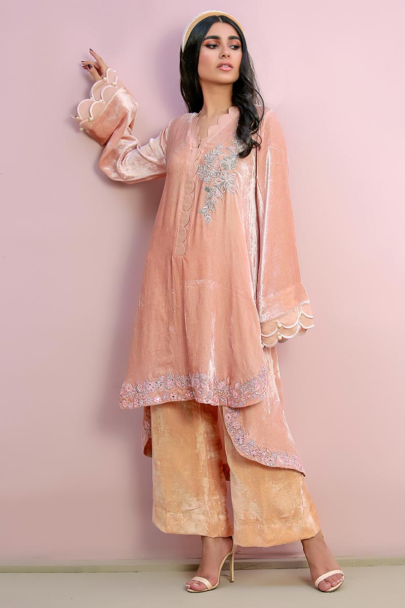 Ansab Jahangir | Bow Velvet Edit | RUSTIC DREAM by Ansab Jahangir - Designer Dress - Type: Ladies Clothes - Available at Libayah - 100% Original