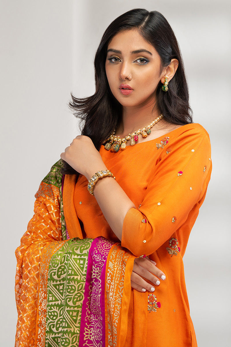 Fatima Khan | Luxury Pret 24 | SAFFRON GOLD by Fatima Khan - Designer Dress - Type: Luxury - Available at Libayah - 100% Original