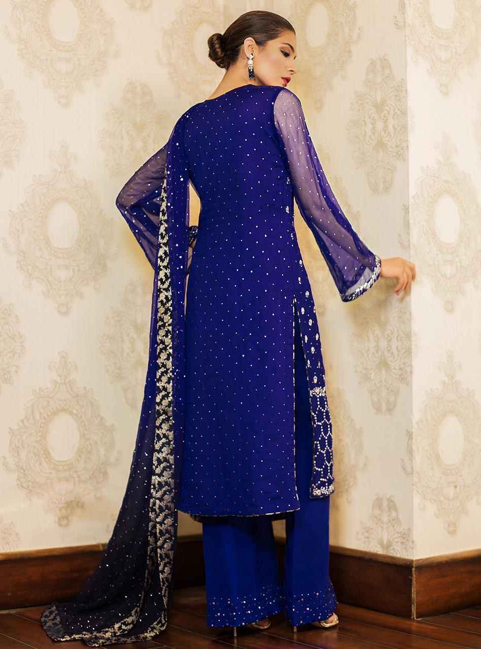 Zainab Chottani | Semi Formals | LAPIS LAZULI by Zainab Chottani - Designer Dress - Type: Ladies Clothes - Available at Libayah - 100% Original