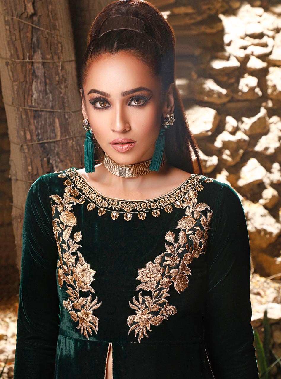 Zainab Chottani | Semi Formals | DARK MOSS TOPAZ by Zainab Chottani - Designer Dress - Type: Ladies Clothes - Available at Libayah - 100% Original