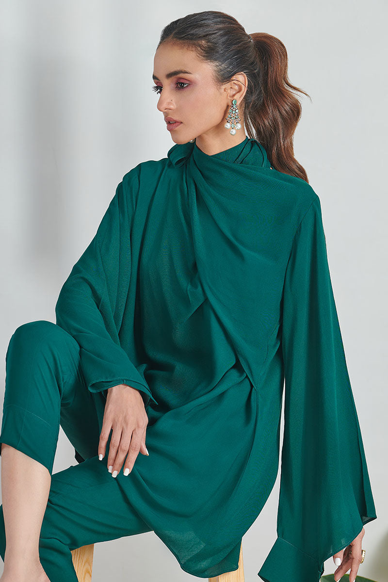 Fatima Khan | Best Sellers 24 | PAPARAZZI GREEN by Fatima Khan - Designer Dress - Type: Luxury - Available at Libayah - 100% Original