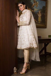 Deepak Perwani | Nazia Eid Edit 26 | Regal white (KTD3154) by Deepak Perwani - Designer Dress  - Type : Ladies Clothes - Available at Libayah - 100% Original 