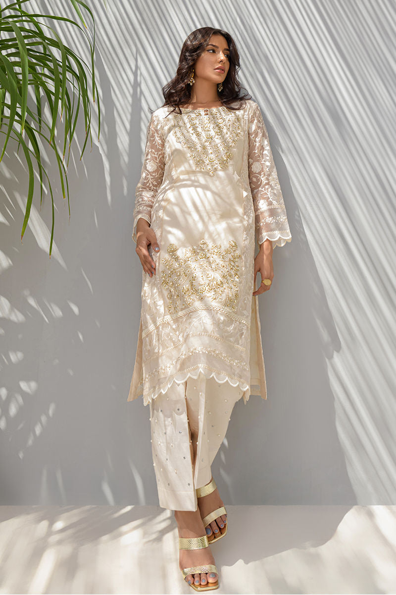 Fatima Khan | Luxury Pret 24 | CREAM SORBET by Fatima Khan - Designer Dress - Type: Luxury - Available at Libayah - 100% Original