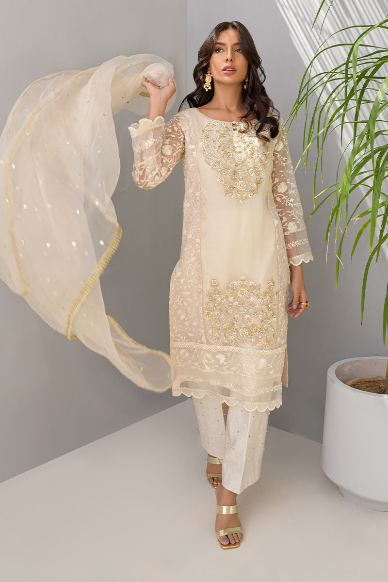 Fatima Khan | Luxury Pret 24 | CREAM SORBET by Fatima Khan - Designer Dress - Type: Luxury - Available at Libayah - 100% Original