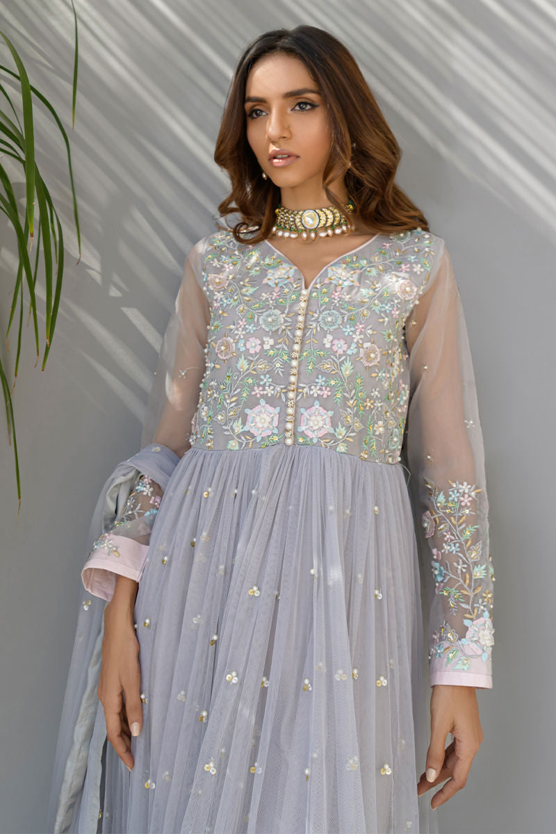 Fatima Khan | Best Sellers 24 | CRYSTAL GREY by Fatima Khan - Designer Dress - Type: Luxury - Available at Libayah - 100% Original