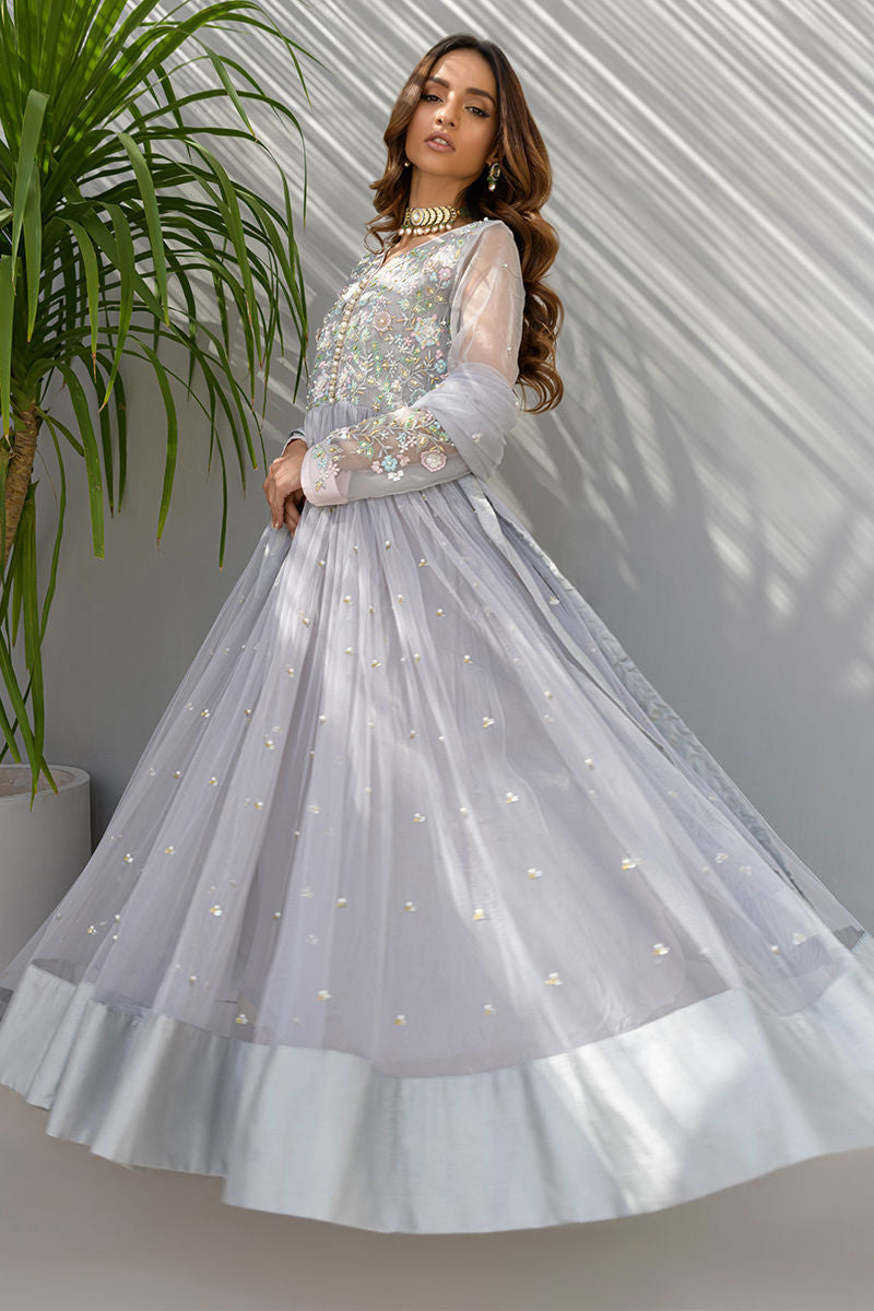 Fatima Khan | Best Sellers 24 | CRYSTAL GREY by Fatima Khan - Designer Dress - Type: Luxury - Available at Libayah - 100% Original