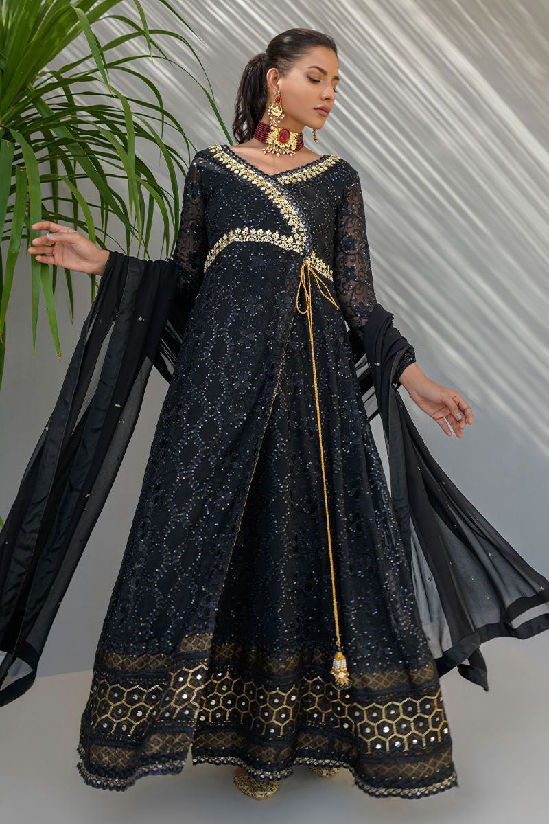Fatima Khan | Luxury Pret 24 | CHARCOAL GOLD by Fatima Khan - Designer Dress - Type: Luxury - Available at Libayah - 100% Original