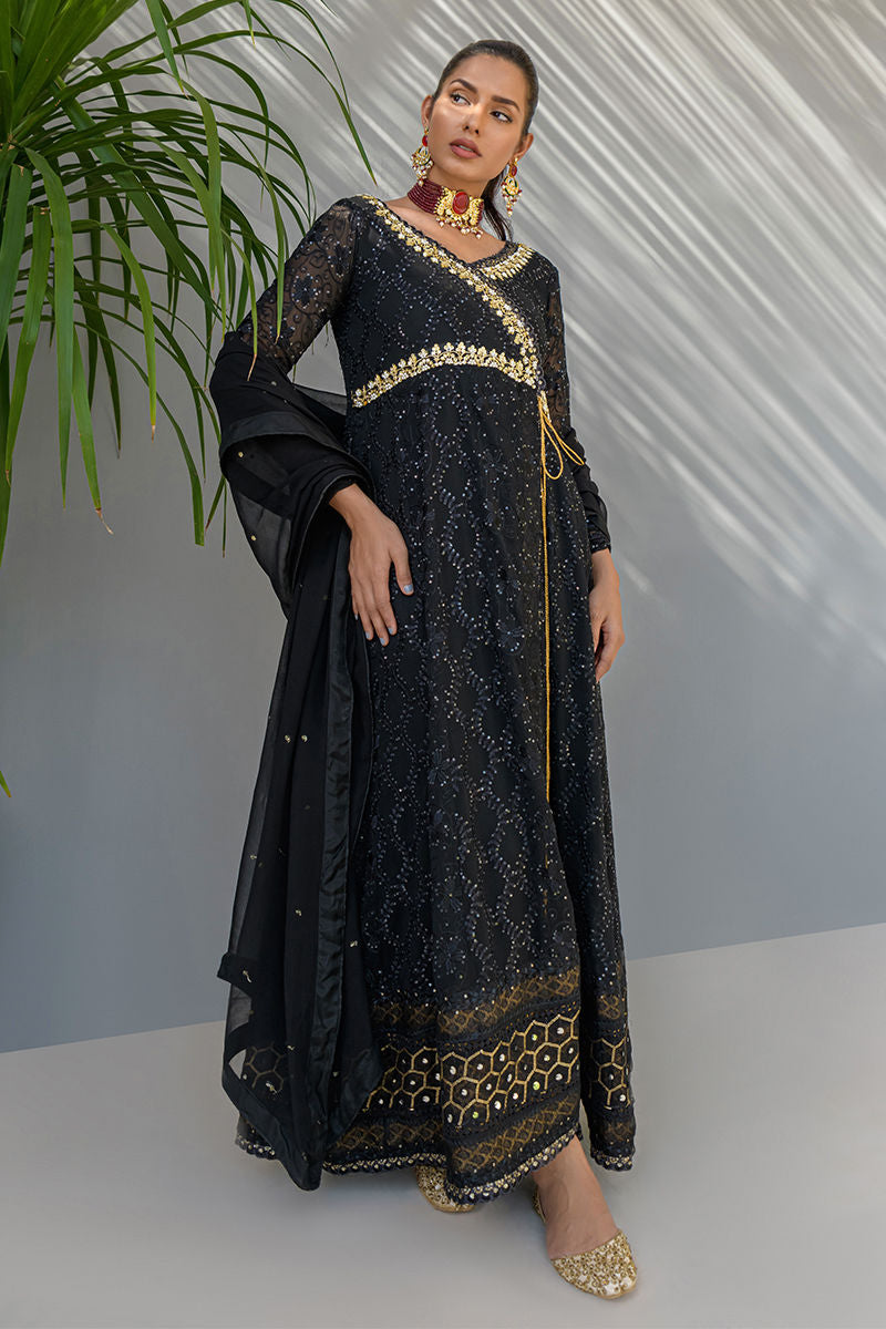 Fatima Khan | Luxury Pret 24 | CHARCOAL GOLD by Fatima Khan - Designer Dress - Type: Luxury - Available at Libayah - 100% Original