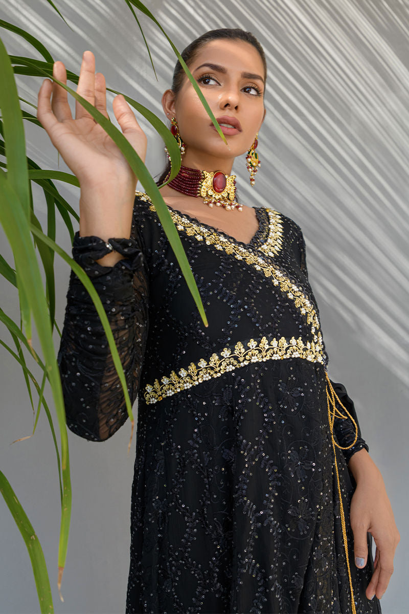 Fatima Khan | Luxury Pret 24 | CHARCOAL GOLD by Fatima Khan - Designer Dress - Type: Luxury - Available at Libayah - 100% Original