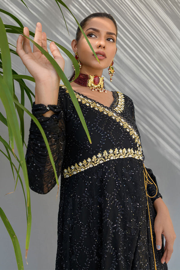 Fatima Khan | Luxury Pret 24 | CHARCOAL GOLD by Fatima Khan - Designer Dress - Type: Luxury - Available at Libayah - 100% Original