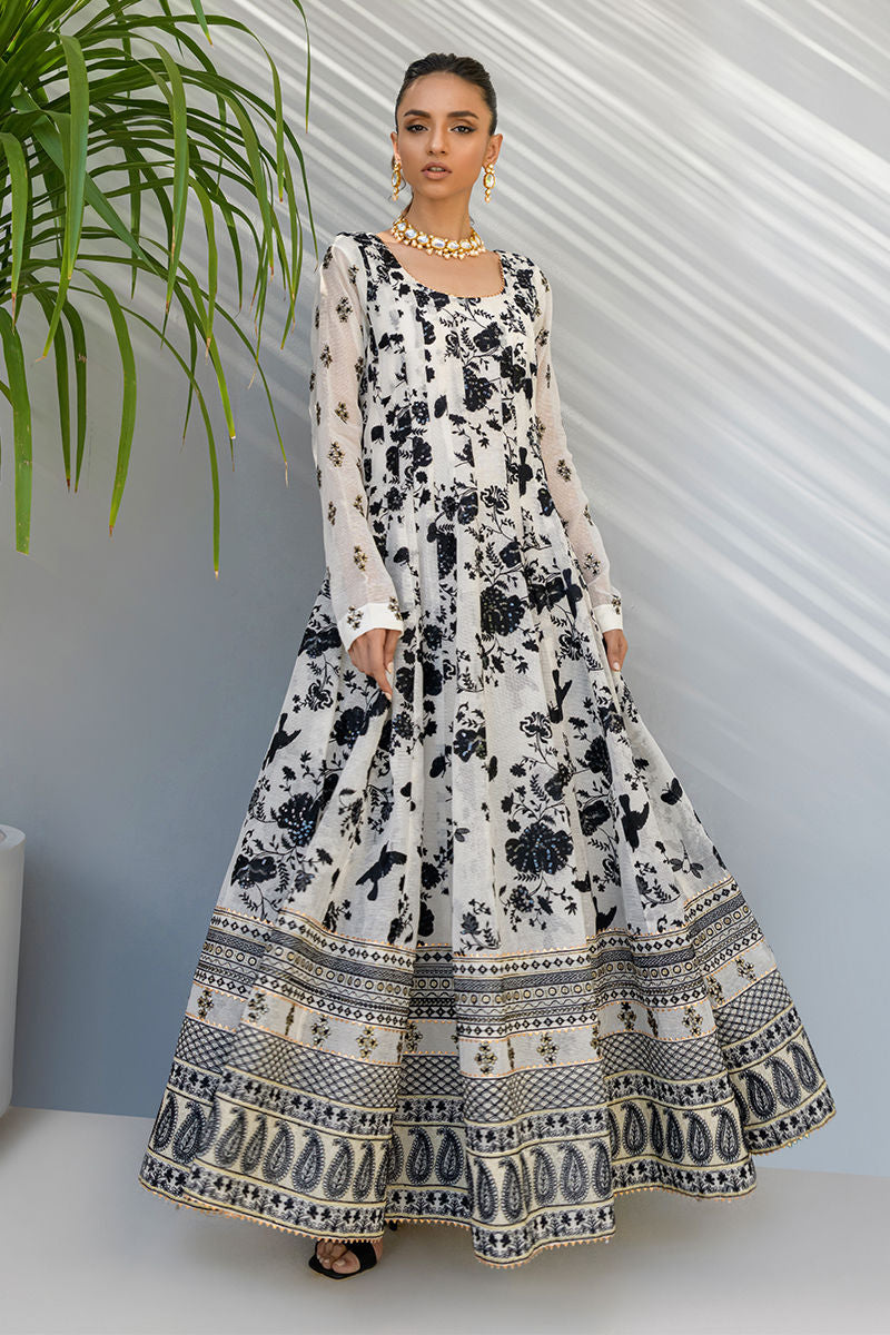 Fatima Khan | Best Sellers 24 | MONOCHROME KALIDAAR by Fatima Khan - Designer Dress - Type: Luxury - Available at Libayah - 100% Original