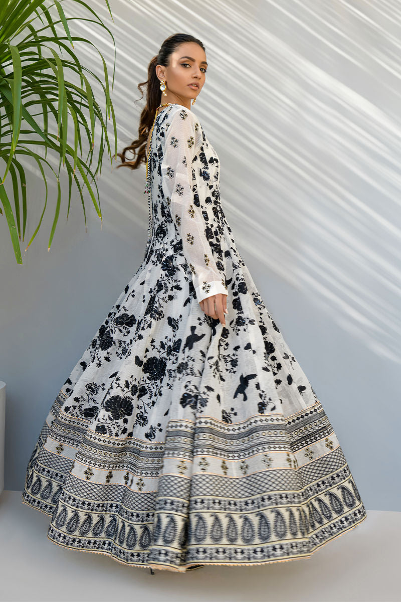 Fatima Khan | Best Sellers 24 | MONOCHROME KALIDAAR by Fatima Khan - Designer Dress - Type: Luxury - Available at Libayah - 100% Original
