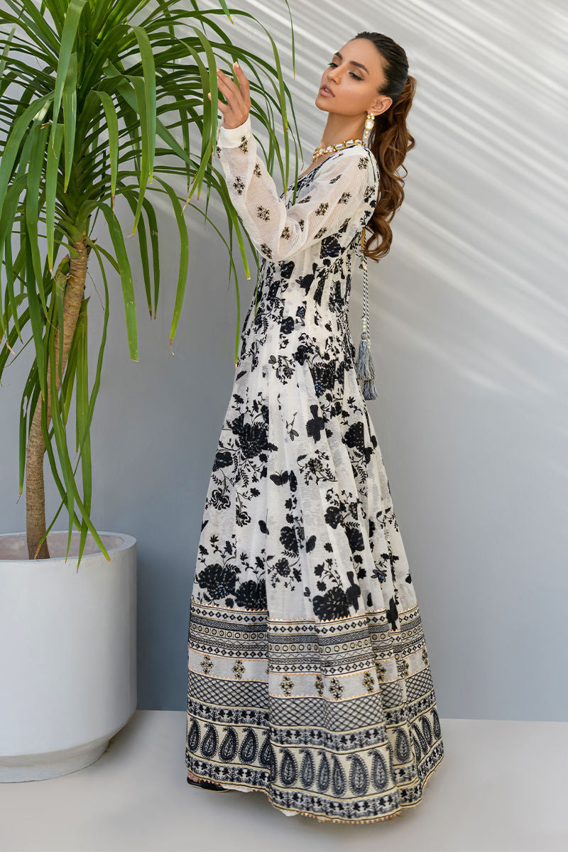 Fatima Khan | Best Sellers 24 | MONOCHROME KALIDAAR by Fatima Khan - Designer Dress - Type: Luxury - Available at Libayah - 100% Original