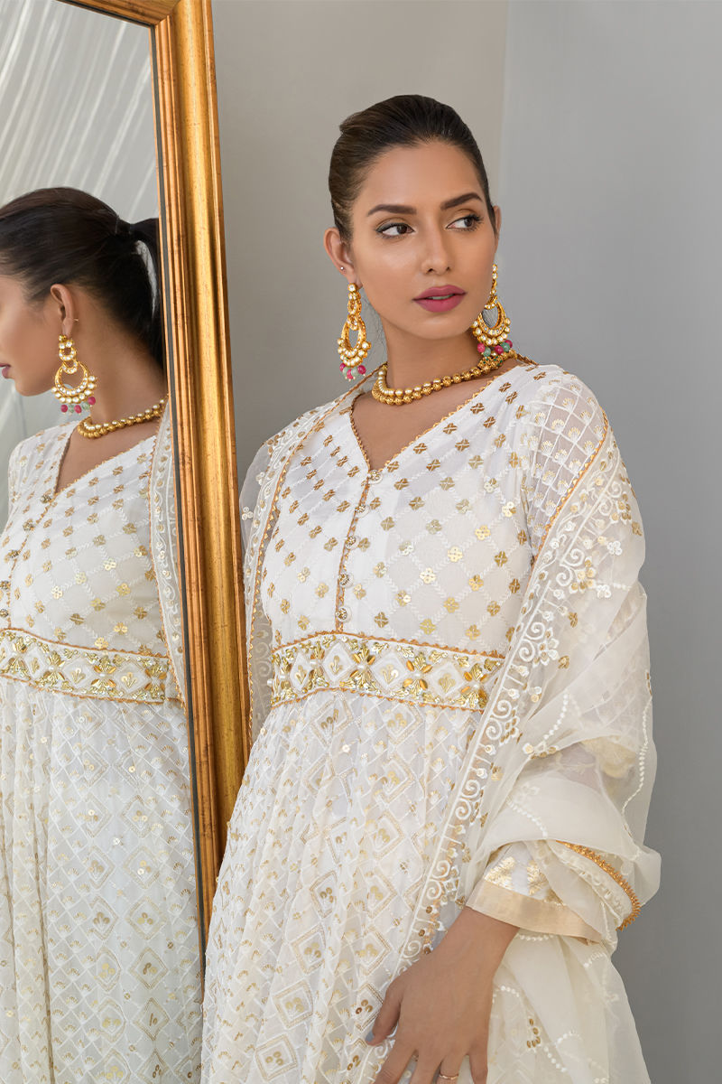 Fatima Khan | Luxury Pret 24 | LOTUS WHITE by Fatima Khan - Designer Dress - Type: Luxury - Available at Libayah - 100% Original