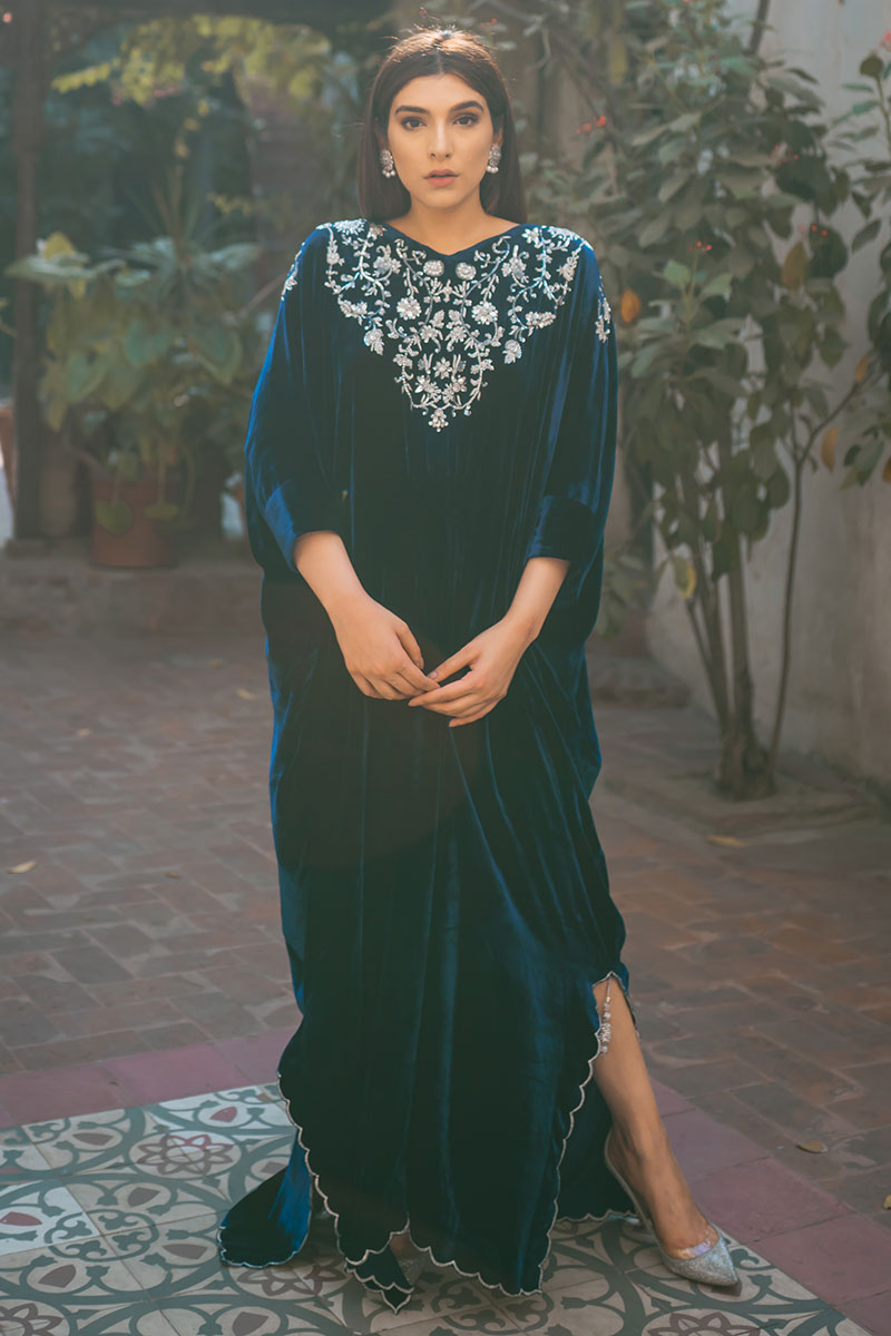 Ansab Jahangir | Bow Velvet Edit | ANTIQUE by Ansab Jahangir - Designer Dress - Type: Ladies Clothes - Available at Libayah - 100% Original