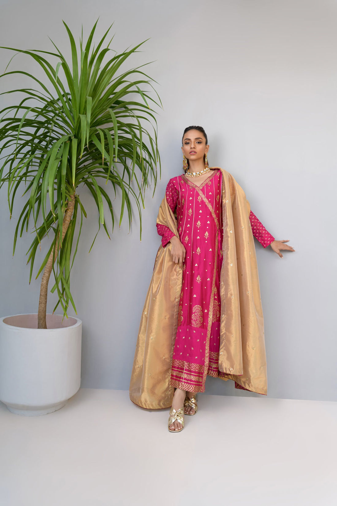 Fatima Khan | Luxury Pret 24 | SHIMMERY FUCHSIA by Fatima Khan - Designer Dress - Type: Luxury - Available at Libayah - 100% Original