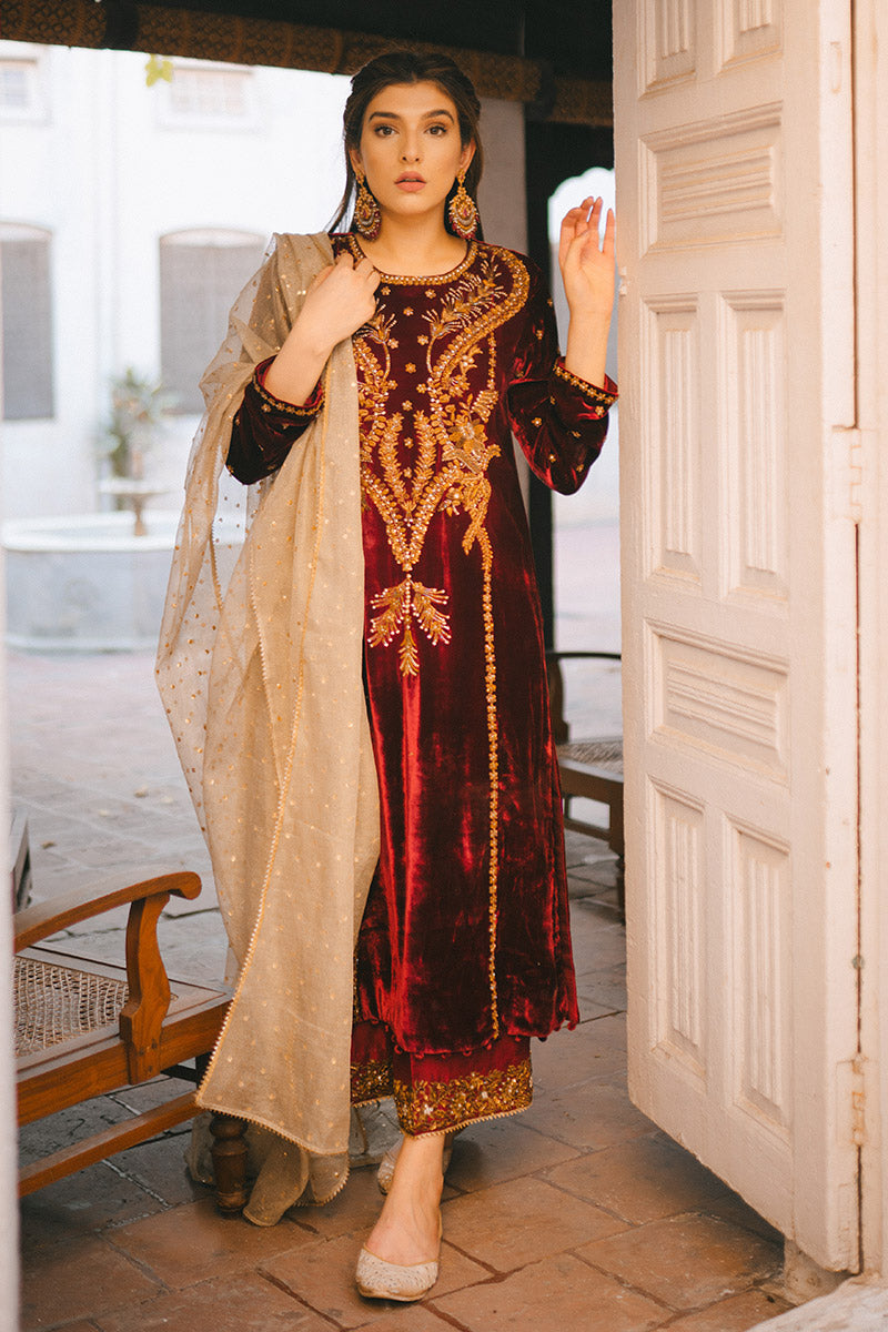 Ansab Jahangir | Bow Velvet Edit | STARRY NIGHT by Ansab Jahangir - Designer Dress - Type: Ladies Clothes - Available at Libayah - 100% Original